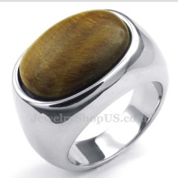 Anillo De Titanio De Moda Para Hombre Con Piedra Ornamental