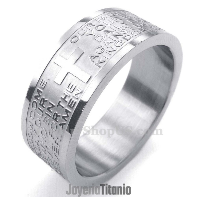 Anillo De Calavera De Titanio Con Escrituras En Inglés Anillo De Calavera De Titanio Con Escrituras En Inglés