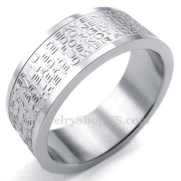 Anillo De Calavera De Titanio Con Escrituras En Inglés