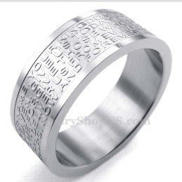 Anillo De Calavera De Titanio Con Escrituras En Inglés