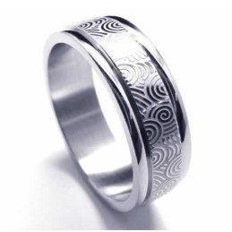 Anillo De Titanio De 6 Mm Con Dos Ranuras