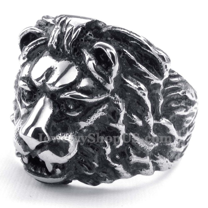 Anillo De Titanio Con Cabeza De León Anillo De Titanio Con Cabeza De León
