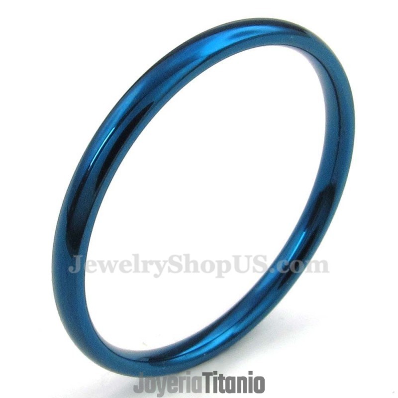 Anillo Redondo De Titanio Azul De 2 Mm Anillo Redondo De Titanio Azul De 2 Mm