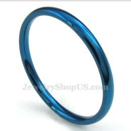 Anillo Redondo De Titanio Azul De 2 Mm