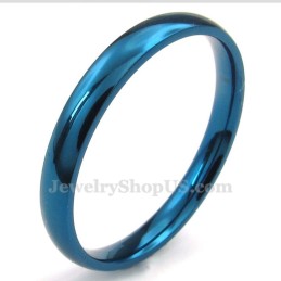 Anillo Redondo De Titanio Azul De 3 Mm
