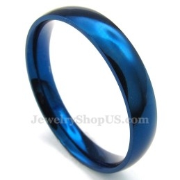 Anillo Redondo De Titanio Azul De 4 Mm