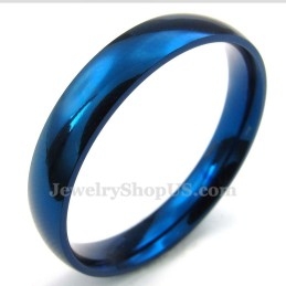 Anillo Redondo De Titanio Azul De 4 Mm
