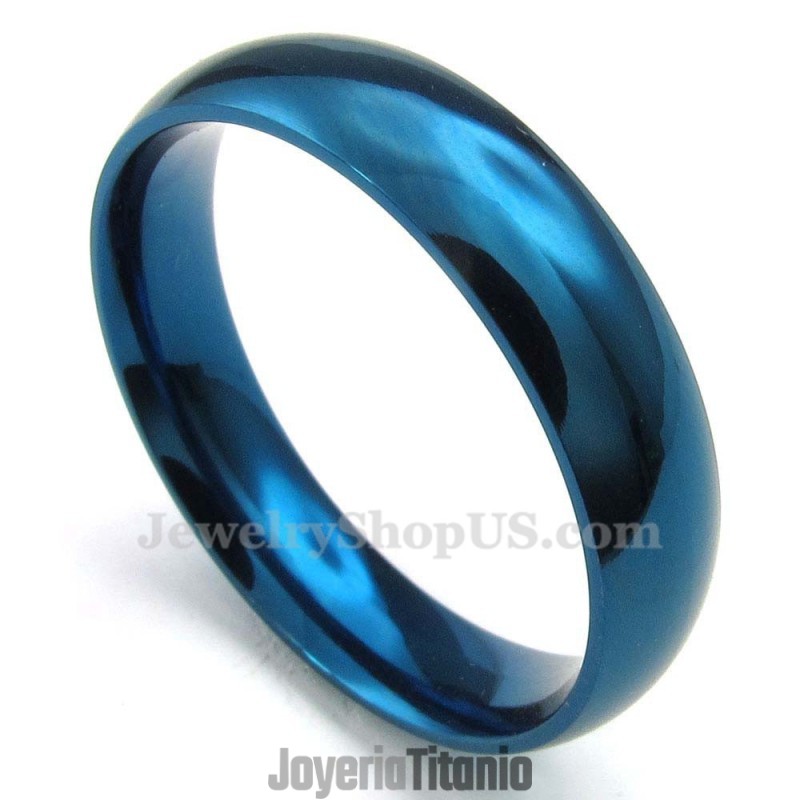 Anillo Redondo De Titanio Azul De 5 Mm