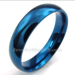 Anillo Redondo De Titanio Azul De 5 Mm