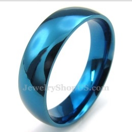 Anillo Redondo De Titanio Azul De 6 Mm