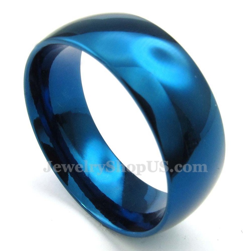 Anillo Redondo De Titanio Azul De 8 Mm Anillo Redondo De Titanio Azul De 8 Mm