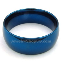 Anillo Redondo De Titanio Azul De 8 Mm