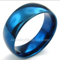 Anillo Redondo De Titanio Azul De 8 Mm