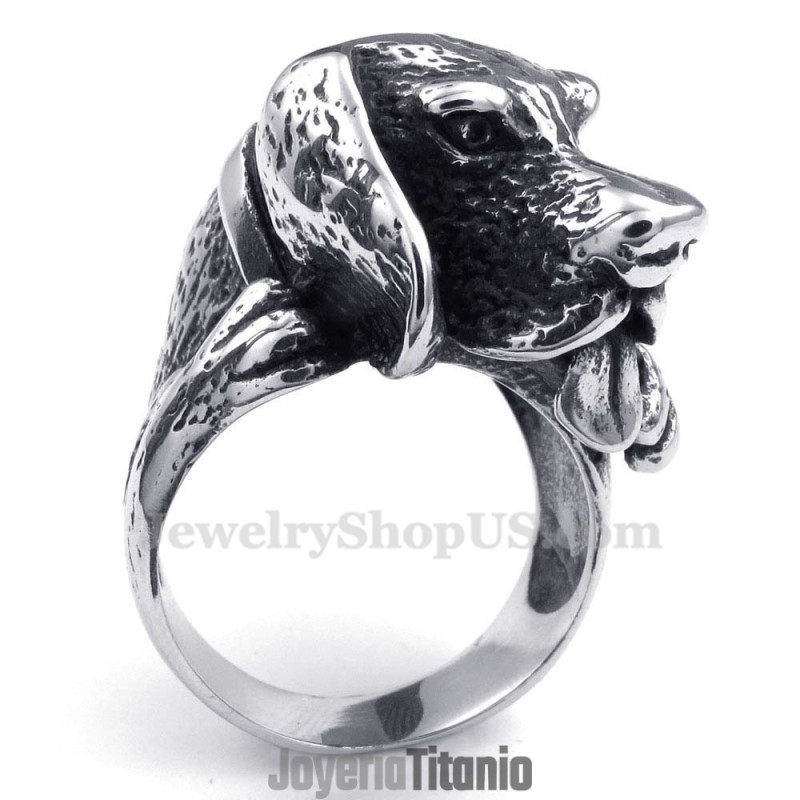 Anillo De Titanio Con Forma De Cabeza De Perro Anillo De Titanio Con Forma De Cabeza De Perro