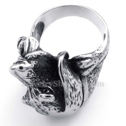 Anillo De Titanio Con Forma De Cabeza De Perro