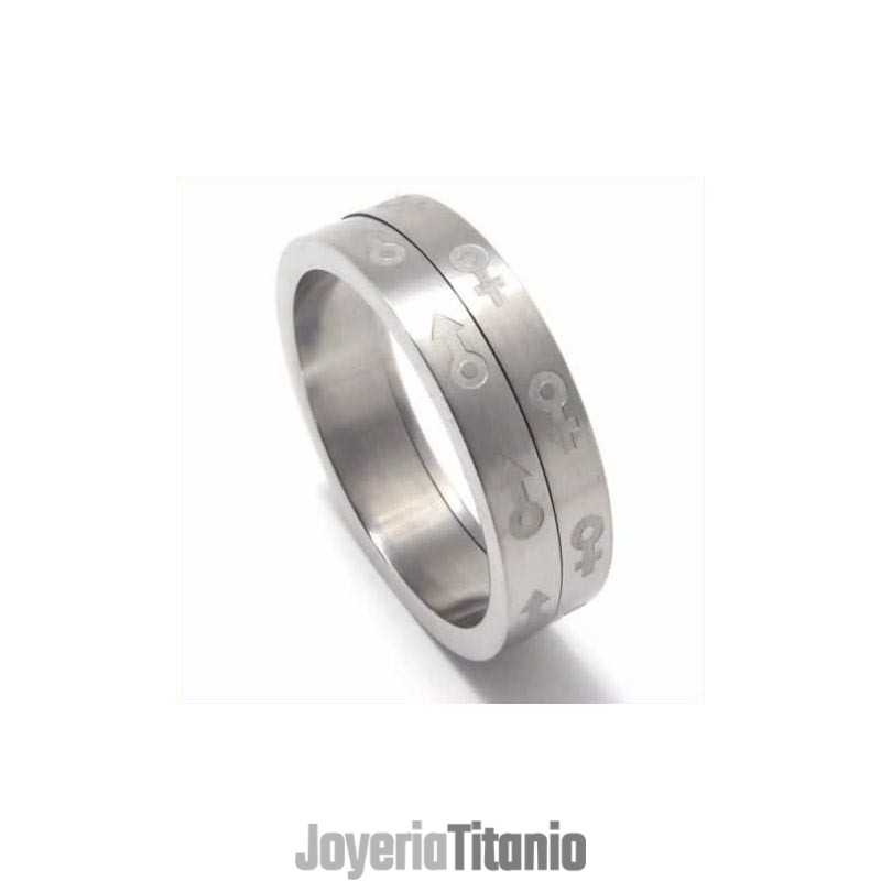Anillo De Titanio De 6 Mm Con Símbolo Sexual Anillo De Titanio De 6 Mm Con Símbolo Sexual