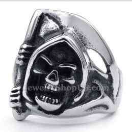 Anillo De Calavera De Titanio