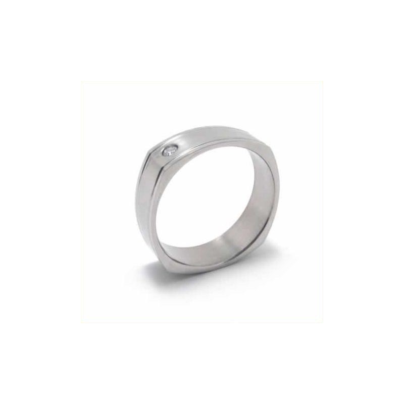 Anillo De Corte De Titanio Con Incrustaciones De Diamantes De 6 Mm Anillo De Corte De Titanio Con Incrustaciones De Diamantes De 6 Mm