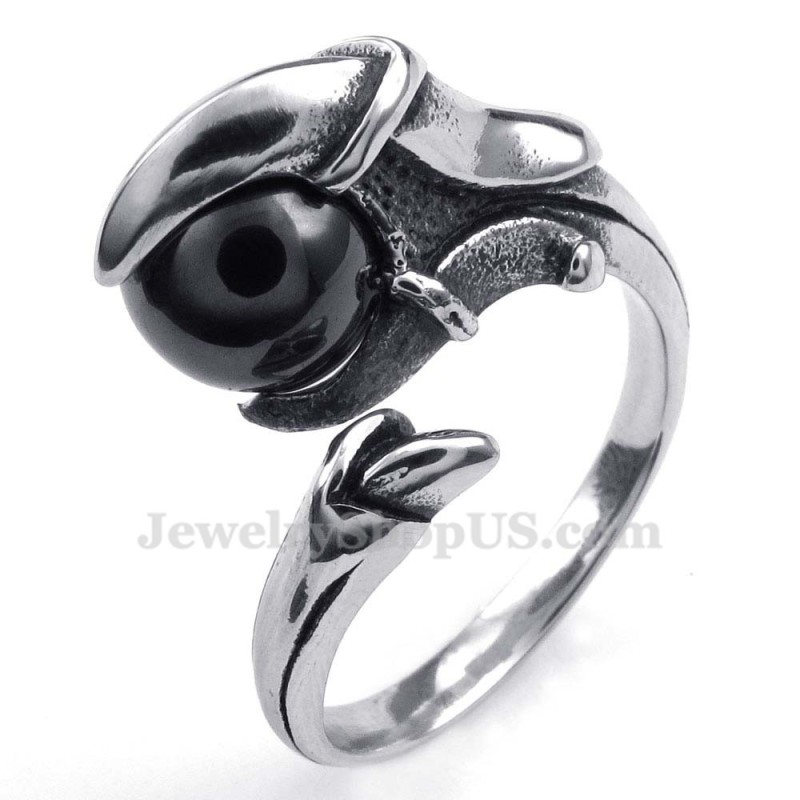 Anillo De Pata De Titanio Con Circonita Negra Anillo De Pata De Titanio Con Circonita Negra