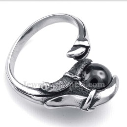 Anillo De Pata De Titanio Con Circonita Negra