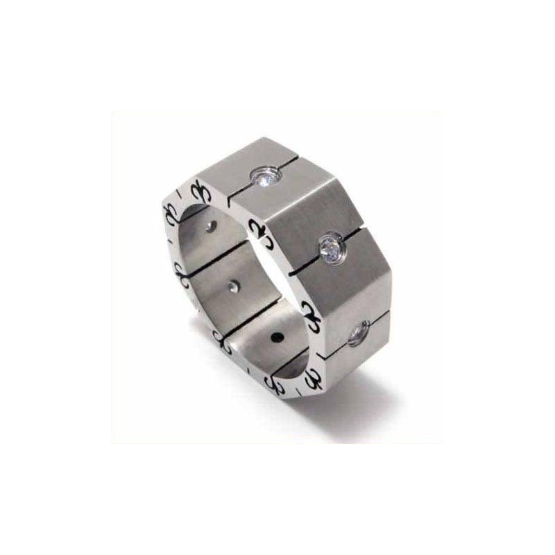 Anillo De Corte De Titanio Con Incrustaciones De Diamantes De 8 Mm Anillo De Corte De Titanio Con Incrustaciones De Diamantes De 8 Mm