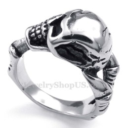 Anillo De Calavera De Titanio