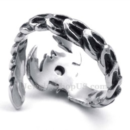 Anillo De Escorpión De Titanio Con Circonita Azul