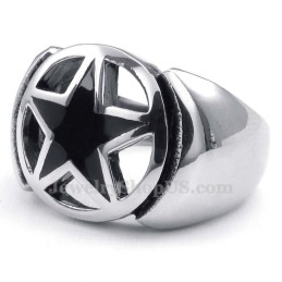 Anillo De Estrella De Cinco Puntas De Titanio