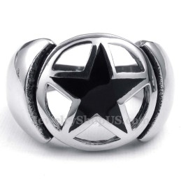 Anillo De Estrella De Cinco Puntas De Titanio