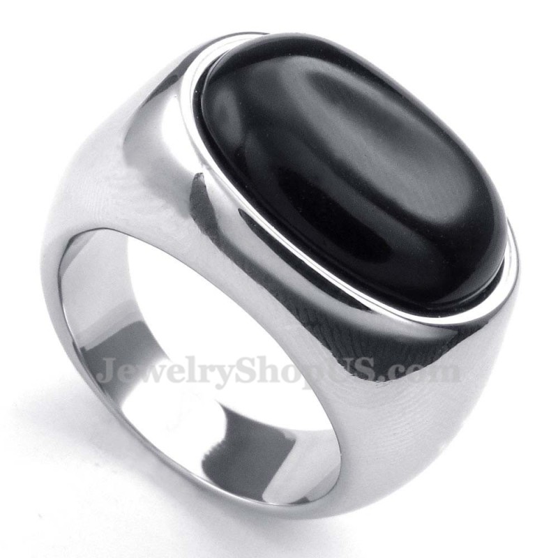 Anillo De Titanio Con Incrustaciones De Ágata