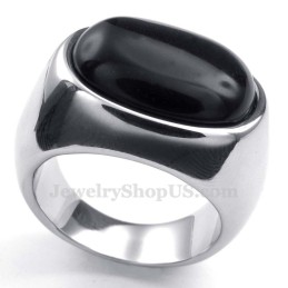 Anillo De Titanio Con Incrustaciones De Ágata