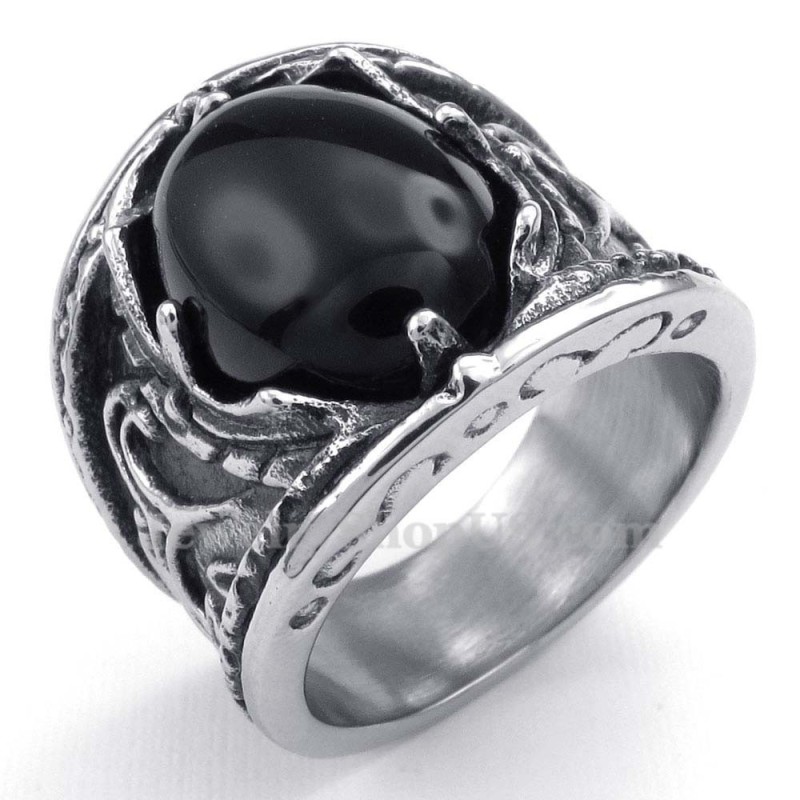 Anillo De Titanio Con Circonita Negra Anillo De Titanio Con Circonita Negra
