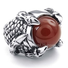 Anillo De Titanio Con Incrustaciones De Ágata Negra