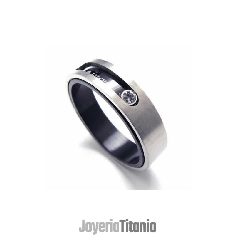 Anillo De Corte De Titanio Con Incrustaciones De Diamantes De 5 Mm Anillo De Corte De Titanio Con Incrustaciones De Diamantes De 5 Mm