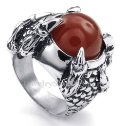 Anillo De Titanio Con Incrustaciones De Ágata Negra