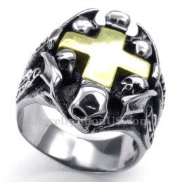 Anillo De Titanio Con Cruz De Calavera