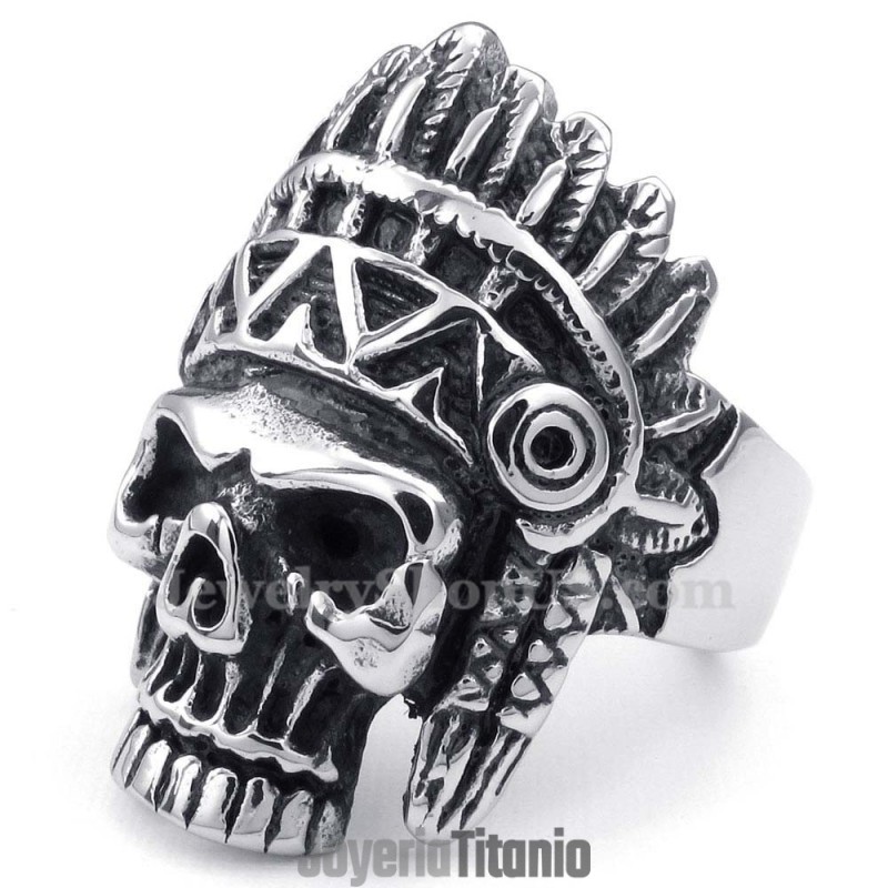 Anillo De Calavera De Titanio De Los Indios Anillo De Calavera De Titanio De Los Indios
