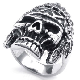 Anillo De Calavera De Titanio De Los Indios