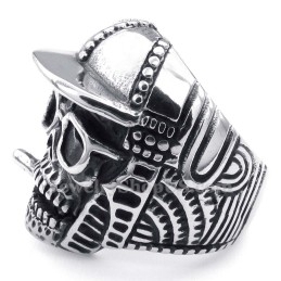 Anillo De Calavera De Gorra De Béisbol De Titanio