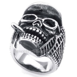 Anillo De Calavera De Gorra De Béisbol De Titanio