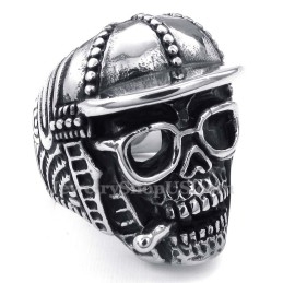 Anillo De Calavera De Gorra De Béisbol De Titanio