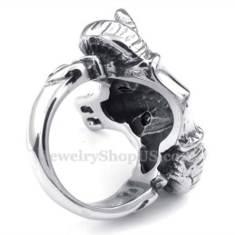 Anillo De Titanio Con Forma De Cabeza De Vaca Y Ojos Rojos