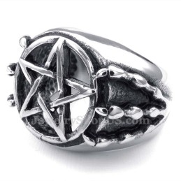Anillo De Titanio Con Estrella Hueca De Cinco Puntas
