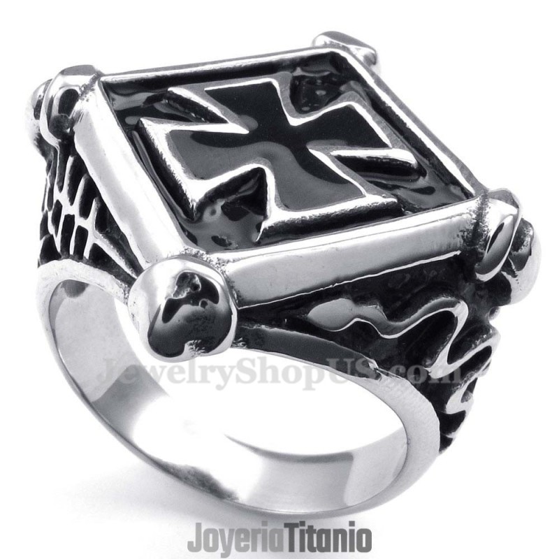 Anillo De Cruz De Rombo De Titanio