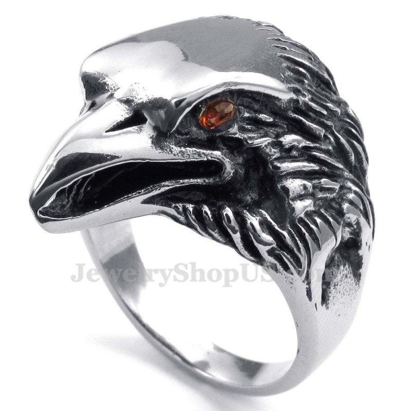 Anillo De Águila De Titanio Con Ojos Rojos Anillo De Águila De Titanio Con Ojos Rojos