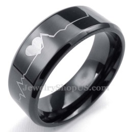 Anillo Redondo De Titanio Negro