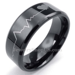 Anillo Redondo De Titanio Negro