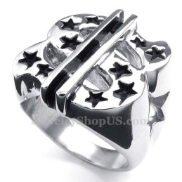 Anillo De Titanio Con El Símbolo Del Dólar