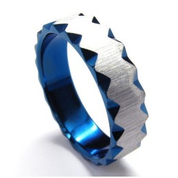 Anillo Unisex De Titanio Azul De 6 Mm