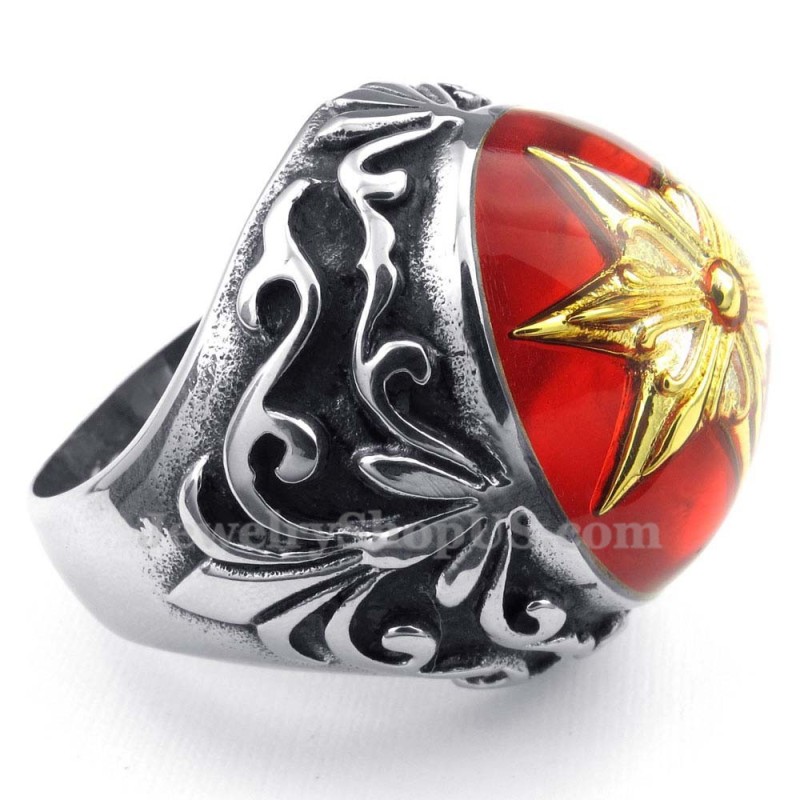 Anillo De Titanio Con Estrella De David Dorada Anillo De Titanio Con Estrella De David Dorada